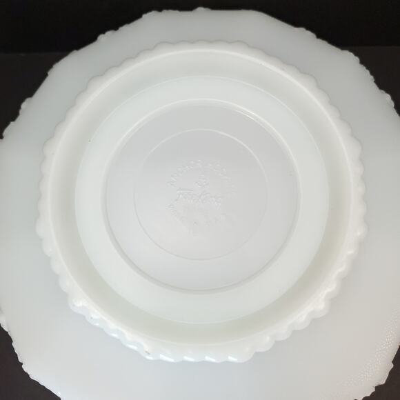 Vtg Anchor Hocking Fire King Milk Glass Centerpiece Grape Fruit Dish 10" - Picture 10 of 12